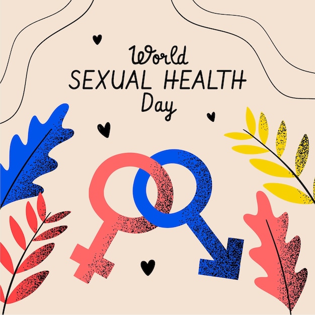 Вектор Нарисованная рукой иллюстрация всемирного дня сексуального здоровья