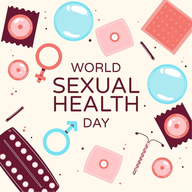 Vector hand drawn world sexual health day illustration