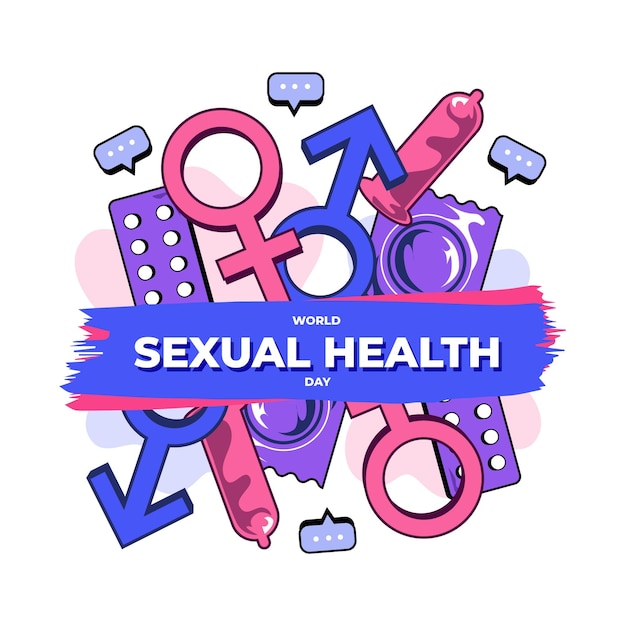 ベクトル 手描きの世界の性の健康の日のイラスト