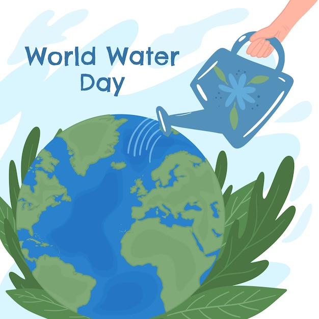 Hand drawn world water day illustration