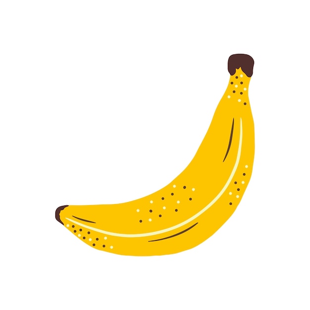 手描きの黄色いバナナの果実