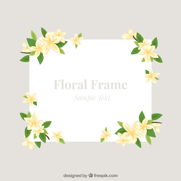 Hand drawn yellow flowers frame