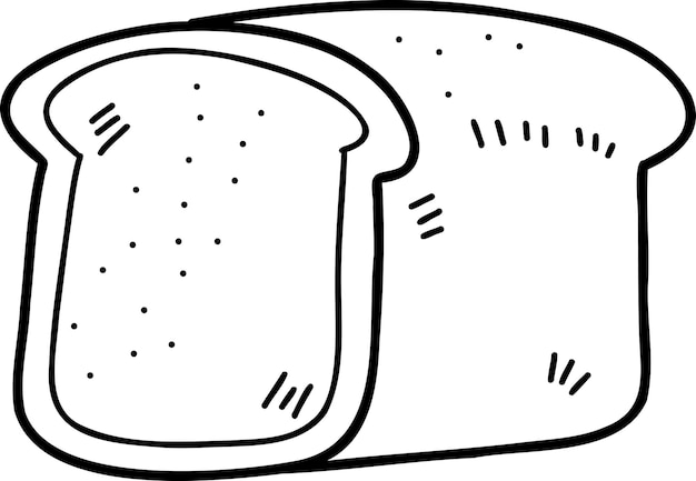 Hand drawn yummy baked bread illustration