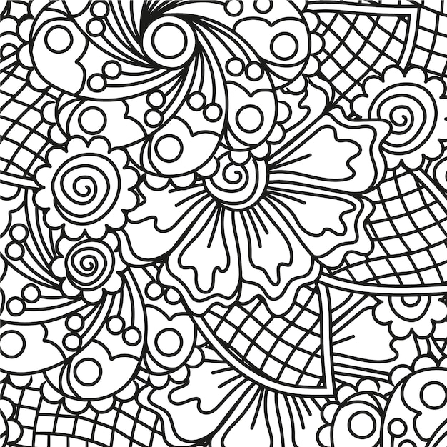 Hand drawn zen doodle pattern