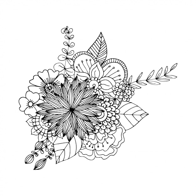 Vector hand drawn zentangle doodle illustration for adult coloring books