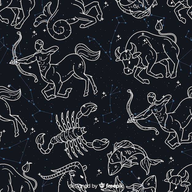 hand drawn zodiac pattern