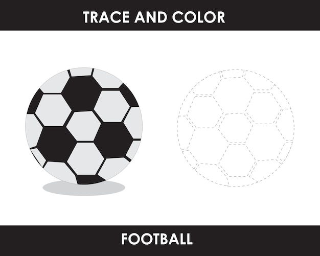 Ручной рисунок футбольного контура иллюстрация трассировка и цвет