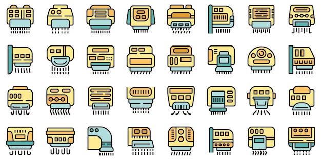 Hand dryer icons set vector flat