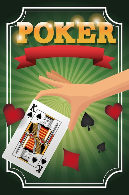 Hand en kaarten van poker pictogram