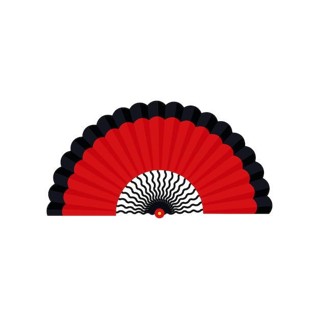 Hand fan traditional asian handheld item oriental style vector isolated illustration