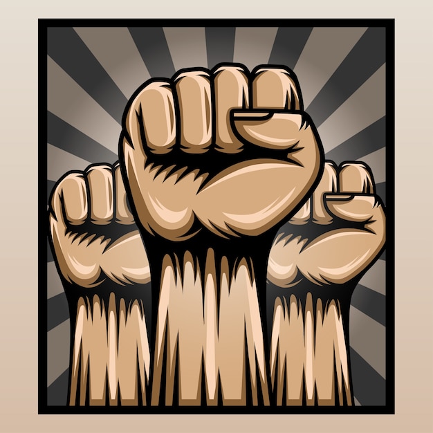 Vector hand fist illustration.