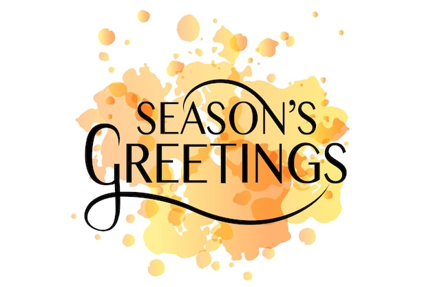 Hand geschetst Seasons Greetings logo badge en pictogram typografie Handgetekende letters van Season