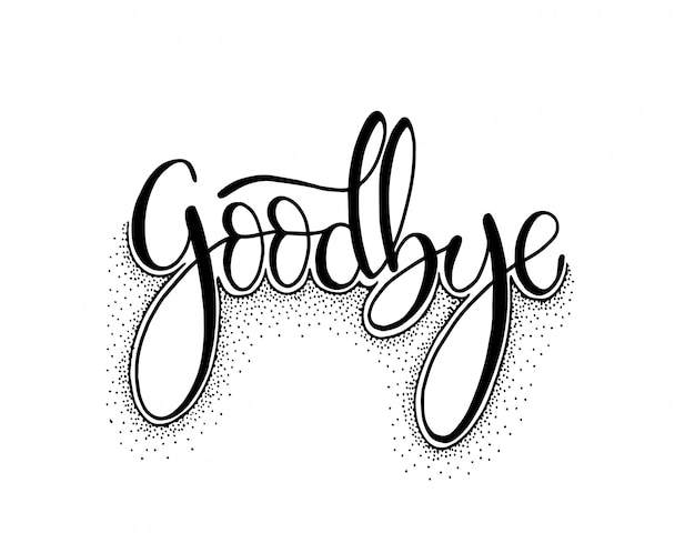 Hand geschetst Vaarwel belettering typografie