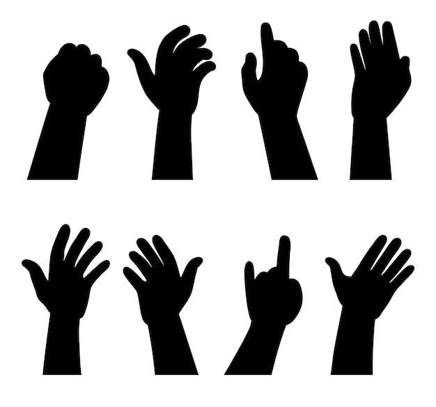 Hand Gesture black silhouette