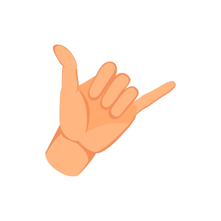 Vector hand gesture call me in hand drawn style isolated on white background vector illustration