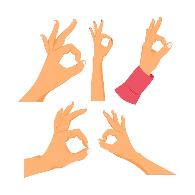 Vector hand gesture collection ok