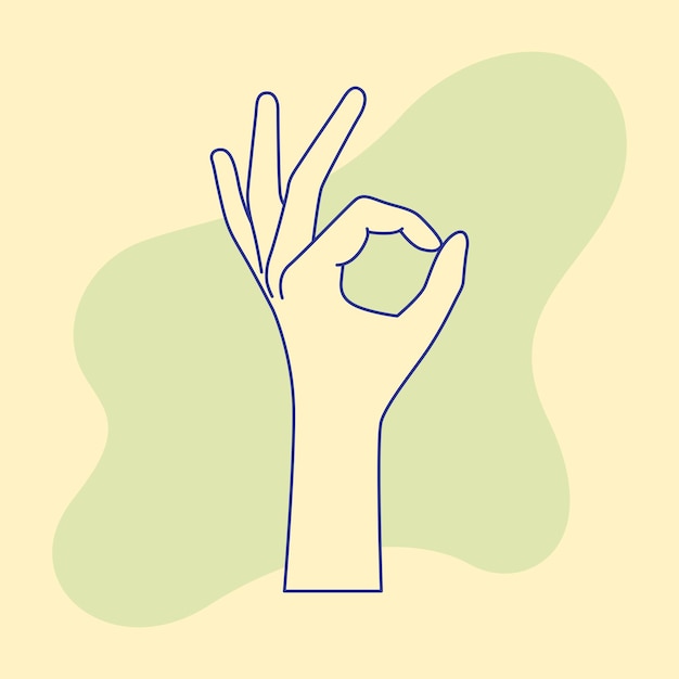 Vector hand gesture drawing 12