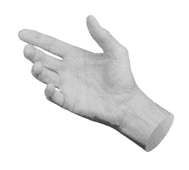 hand gesture for holding or presenting an invisible object or product outstretched isolated on