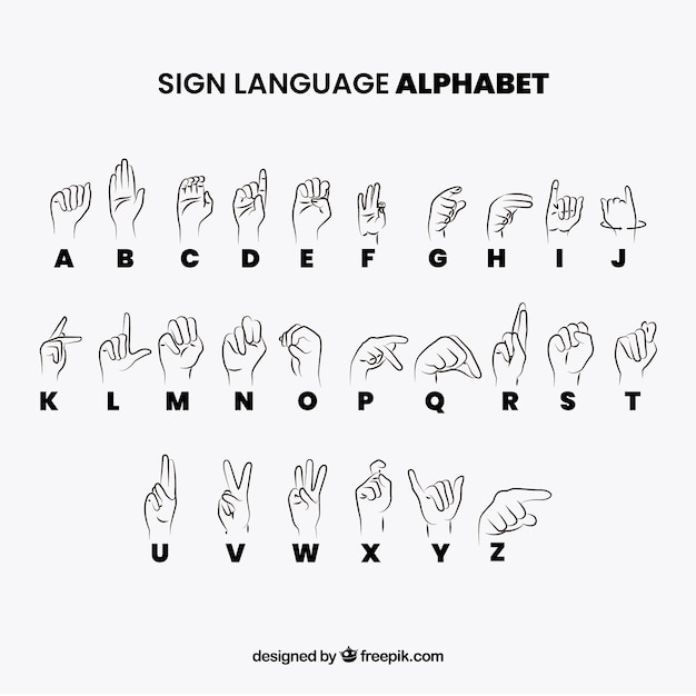 Hand gesture language alphabet