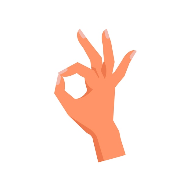 Hand gesture okay sign circle with fingers