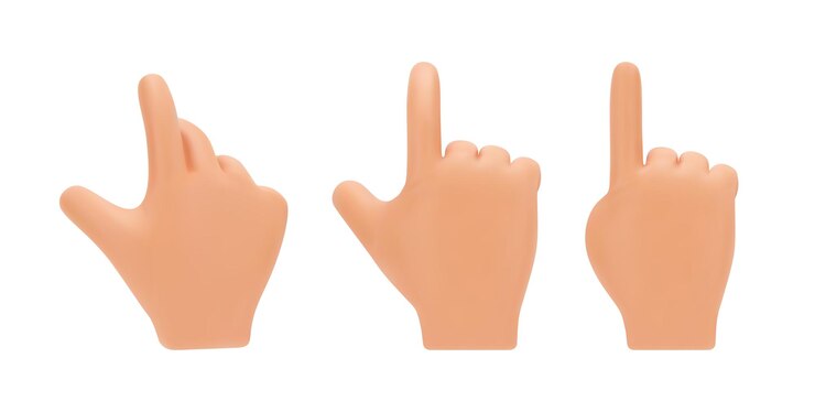 Vector hand gesture showing index finger non verbal