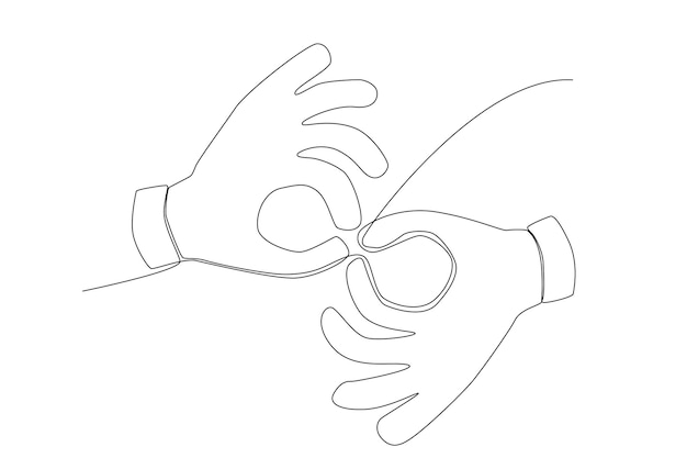 A hand gesture for speaking disability or mute line art