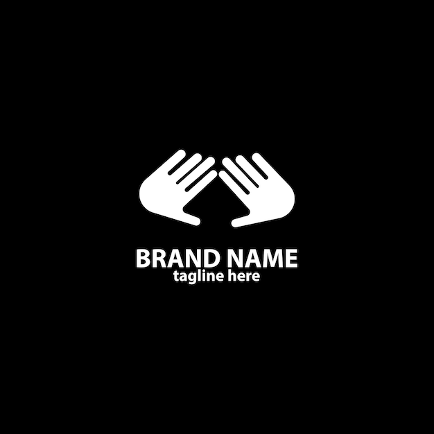 hand gesture up arrow logo design vector