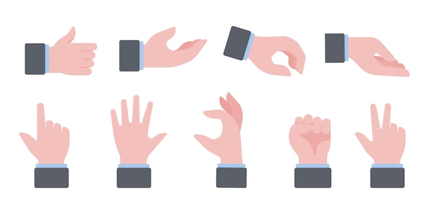 Vector hand gestures of business people element for finance