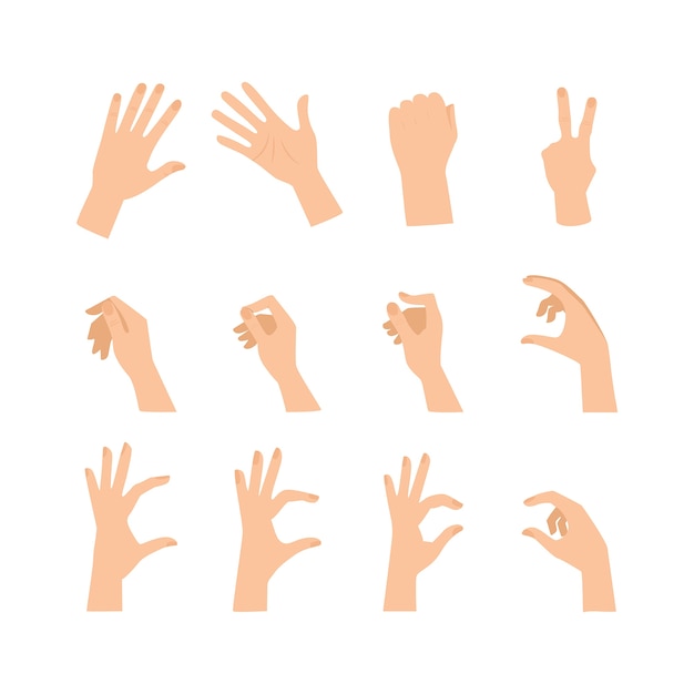 Vector hand gestures collection