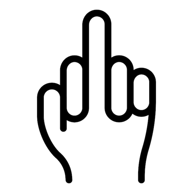 Vector hand gestures fuck you icon outline hand gestures fuck you vector icon for web design isolated on white background