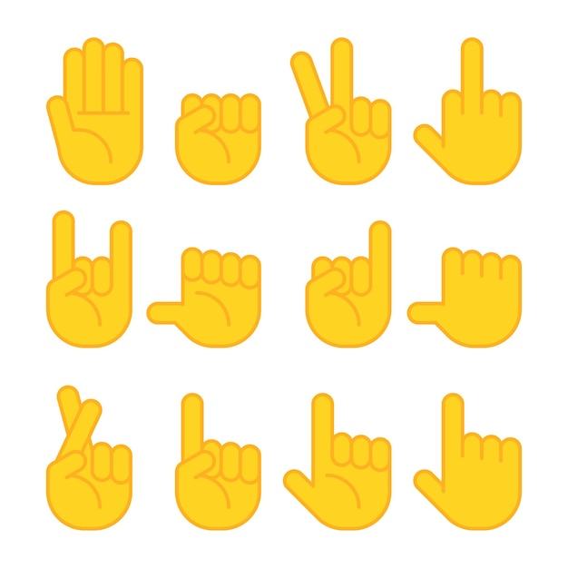 Premium Vector | Hand gestures icons set