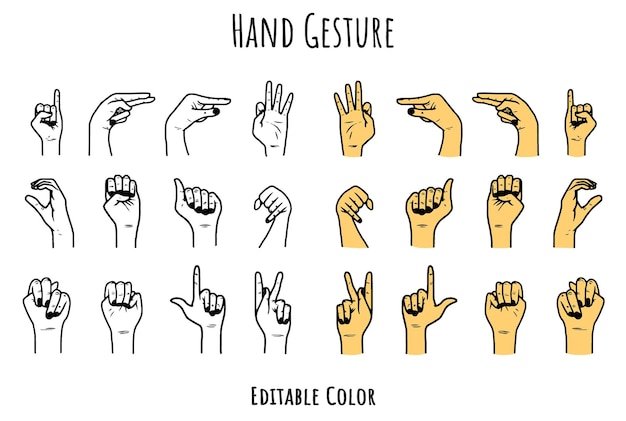 Vector hand gestures illustration