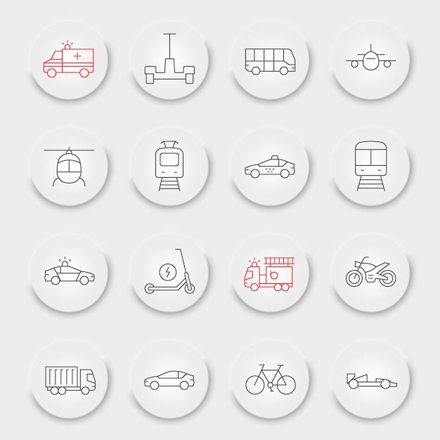 Hand Gestures line icon set