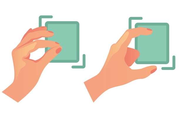 Hand gestures for smartphone isolated set cartoon design element illustration