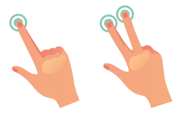 Vettore gesti delle mani per l'illustrazione dell'elemento di design del fumetto dell'insieme isolato dello smartphone