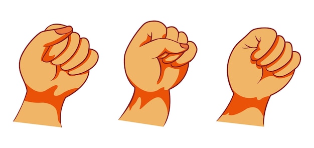 Hand gestures thin line icon set