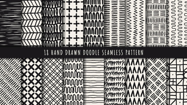Hand getekend abstract naadloos patroon