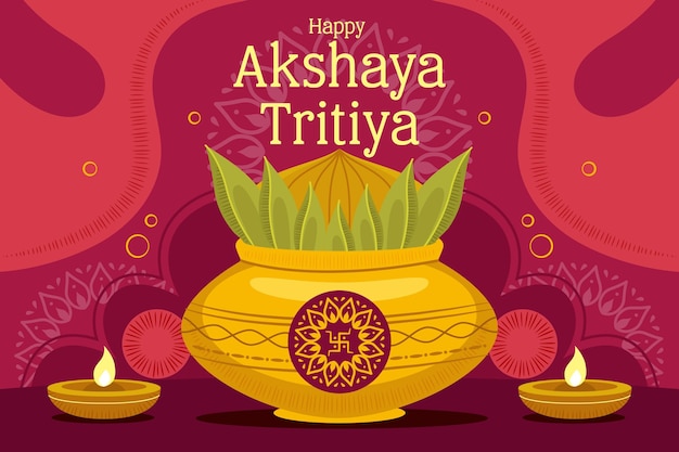 Hand getekend akshaya tritiya illustratie