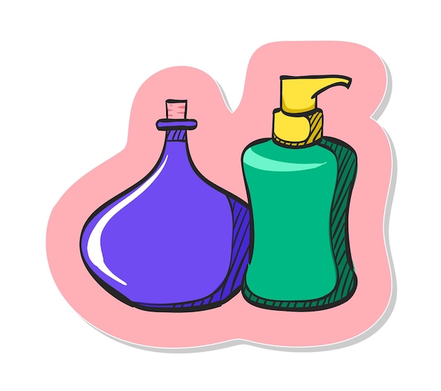 Hand getekend aromatherapie icoon in sticker stijl vector illustratie