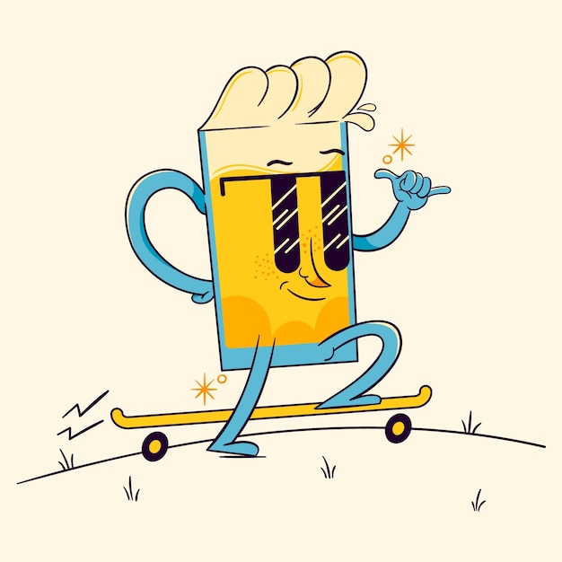 Vector hand getekend bier cartoon afbeelding