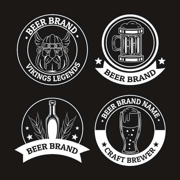 Vector hand getekend bierbar logo-ontwerp