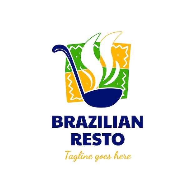 Vector hand getekend braziliaans restaurantlogo