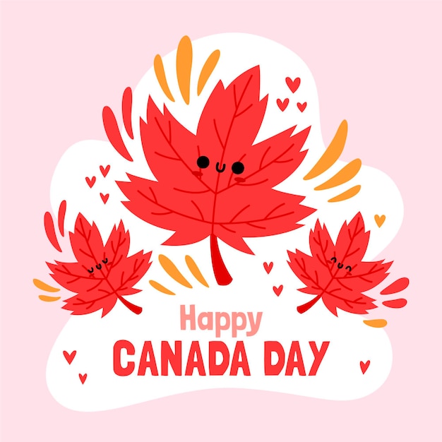 Hand getekend Canada dag illustratie