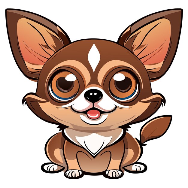 Vector hand getekend cartoon chihuahua illustratie