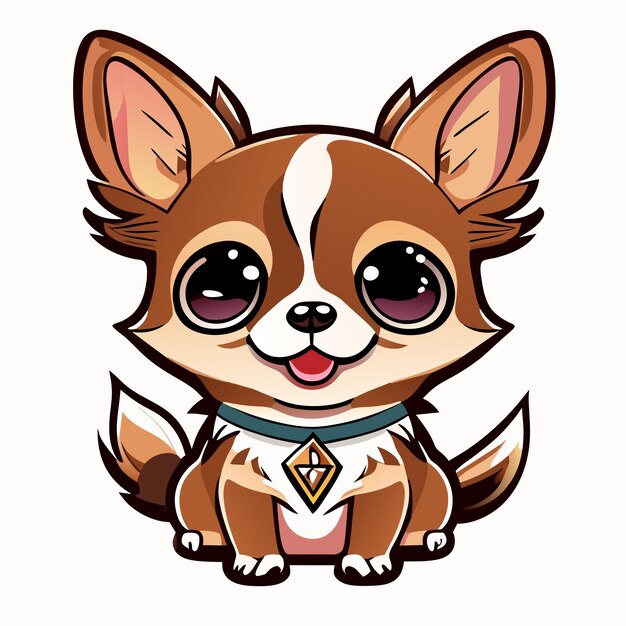 Vector hand getekend cartoon chihuahua illustratie