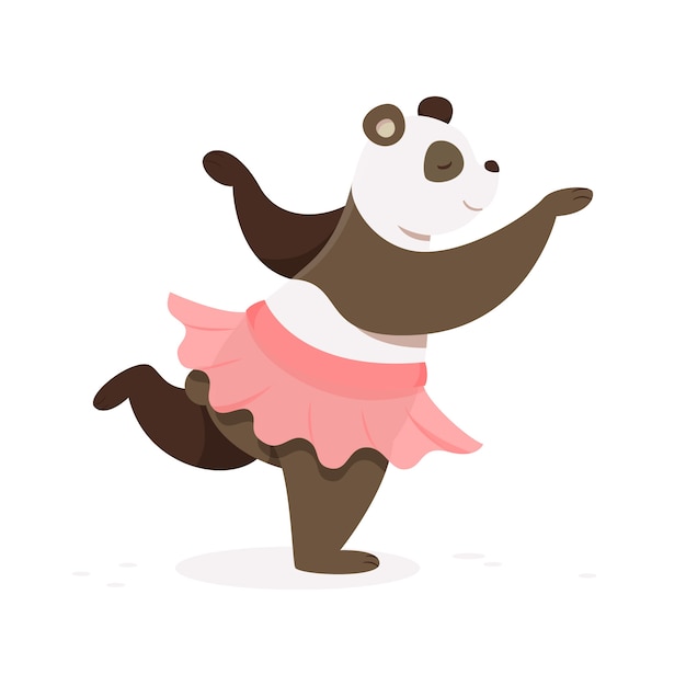 Vector hand getekend cartoon panda illustratie