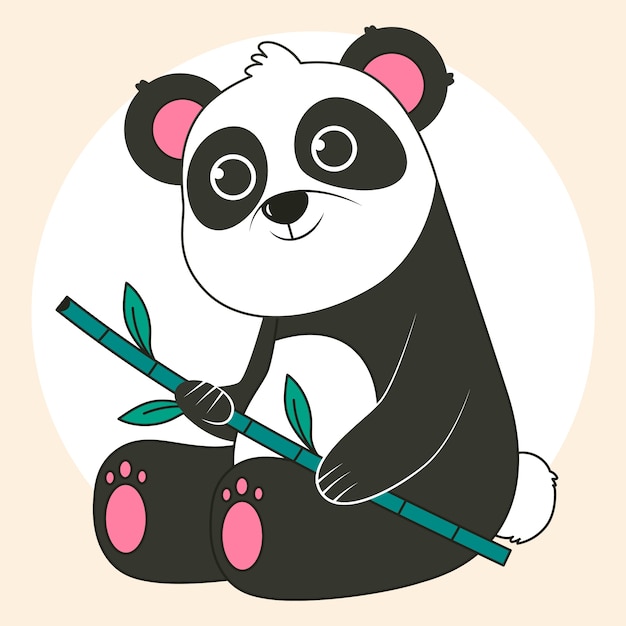 Vector hand getekend cartoon panda illustratie