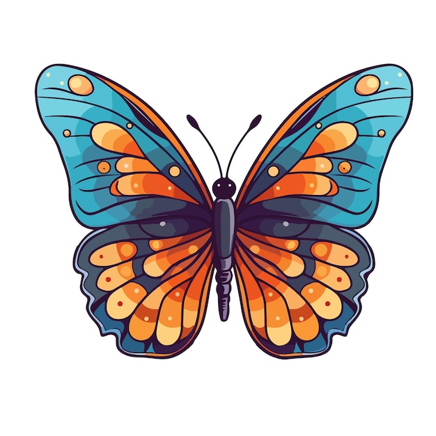 Hand getekend cartoon vlinder illustratie