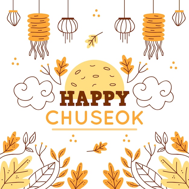 Hand getekend chuseok concept