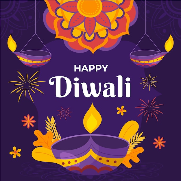 Hand getekend diwali concept